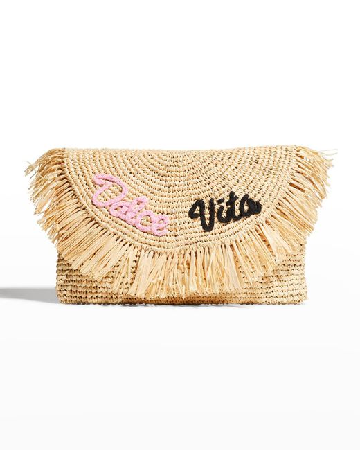 Verdusa Women's Fringe Straw Clutch Handbags