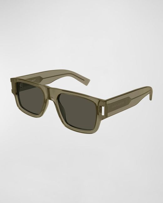 Saint Laurent Green Sl 659 Acetate Rectangle Sunglasses for men