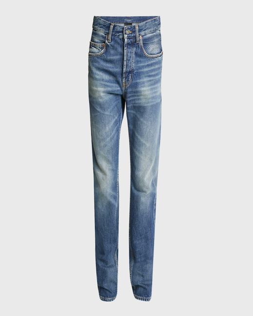 Saint Laurent Blue Slim-Fit Faded Jeans for men