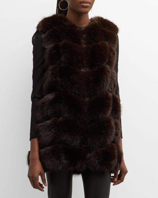 Kelli Kouri Black Lush Angled Faux Fur Vest