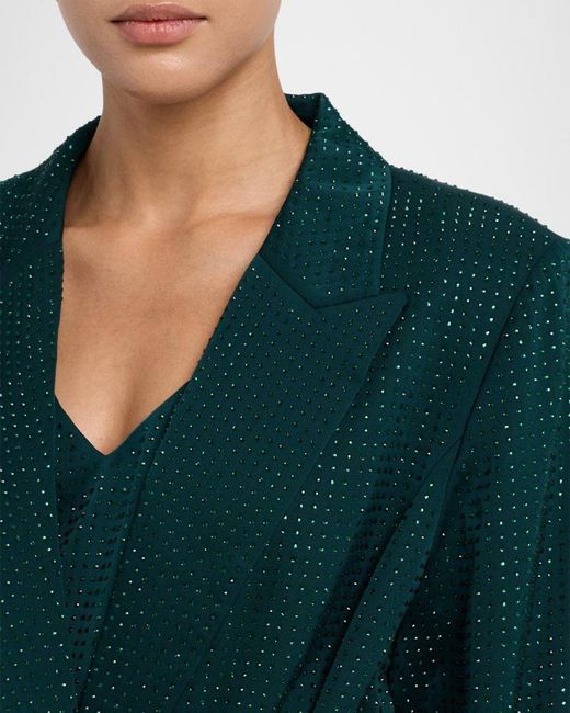 Emanuel Ungaro Blue Rhinestone Wrap-Front Jacket
