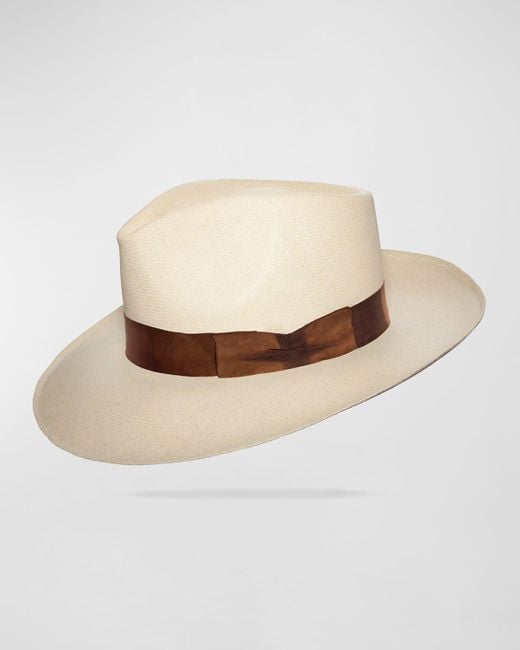 Worth & Worth by Orlando Palacios Natural Casablanca Montecristi Panama Straw Hat for men