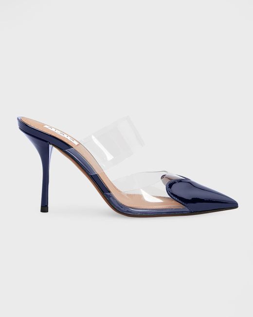 Alaia Clear Cap Toe Mule Pumps in Blue Lyst