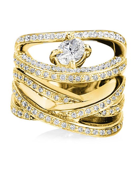 Mimi So Metallic 18k Diamond Multi-row Ring, Size 7