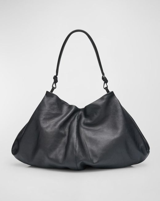 The Row Black Samia Shoulder Bag In Napa Leather