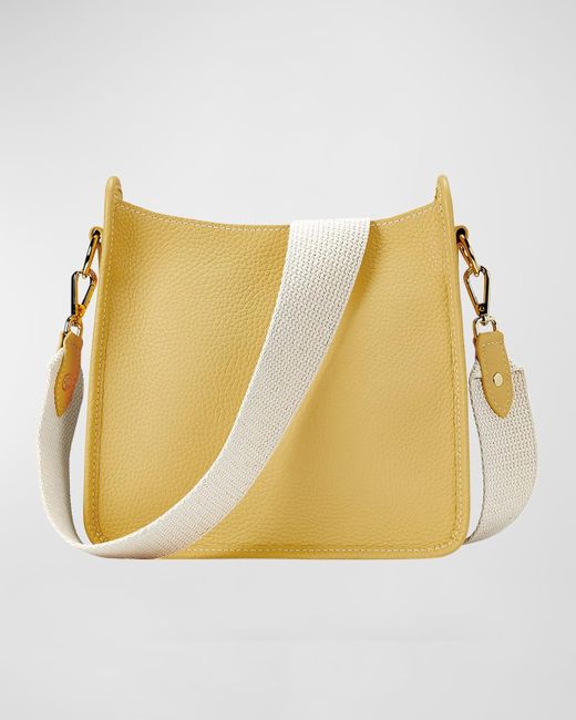 Gigi New York Yellow Elle Pebble Leather Crossbody Bag