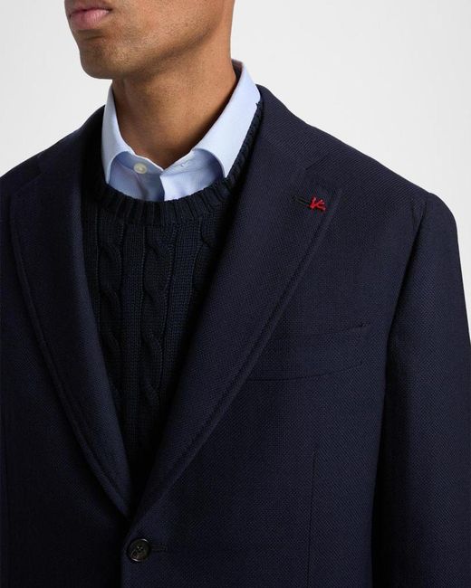 Isaia Blue Apos;S Capri Wool Jacket for men