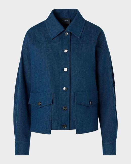 Akris Blue Hilly Stretch Denim Jacket