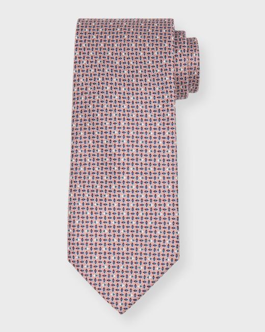 Brioni Purple Micro-Circles Silk Tie for men