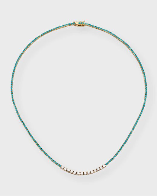Jennifer Meyer Metallic 18k Gold Multi-stone Tennis Necklace