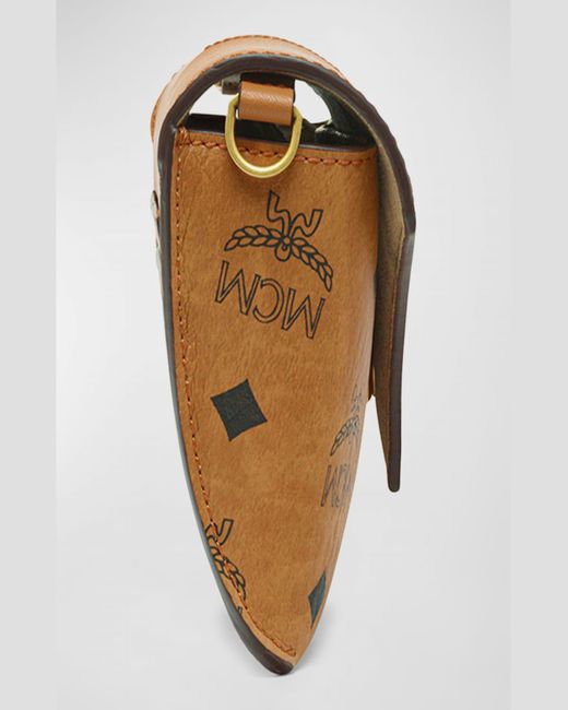 MCM Brown Visetos Monogram Flat Pouch Shoulder Bag