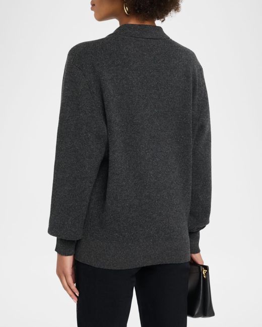 Rohe Black Wool-Blend Polo Sweater
