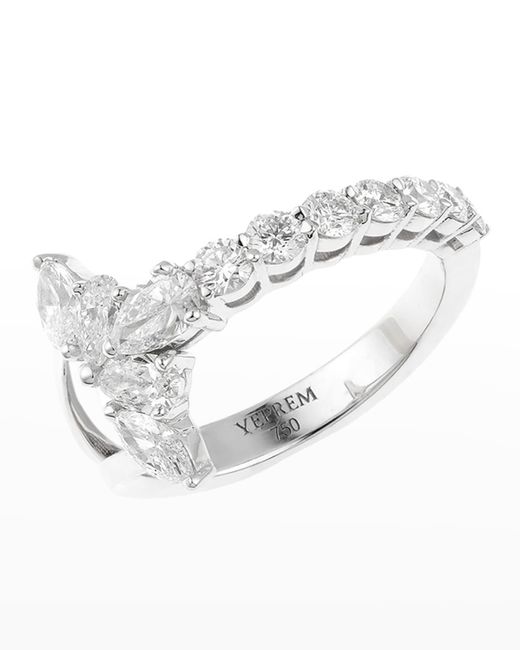 YEPREM White Gold Diamond Ring, 1.3tcw, Size 6.5