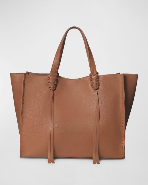 Callista Brown Grained Leather Tote Bag