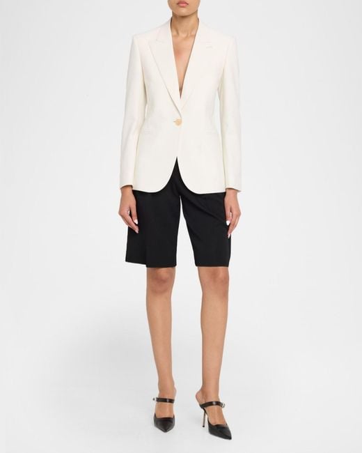 Givenchy Natural Single-Breasted Slim Blazer Jacket
