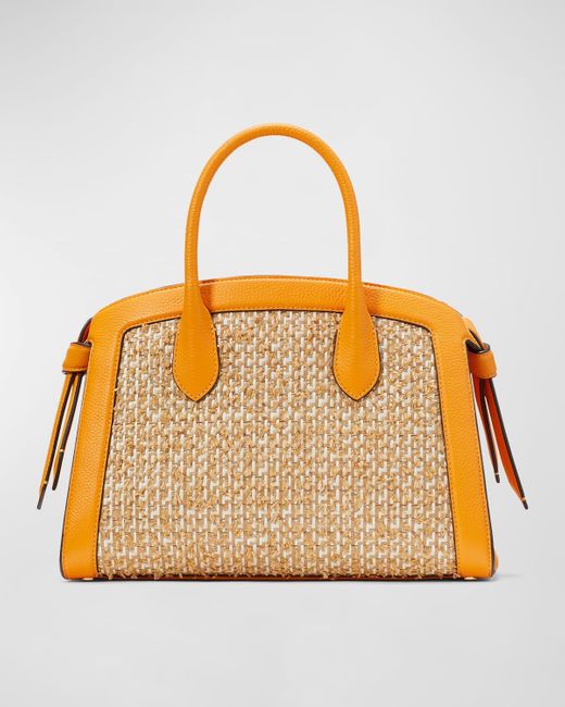 Kate Spade Orange Knott Medium Tweed Zip Top-Handle Bag