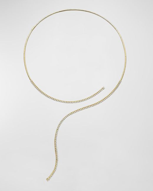 Mattia Cielo White 18k Yellow Gold Diamond Wrap Necklace