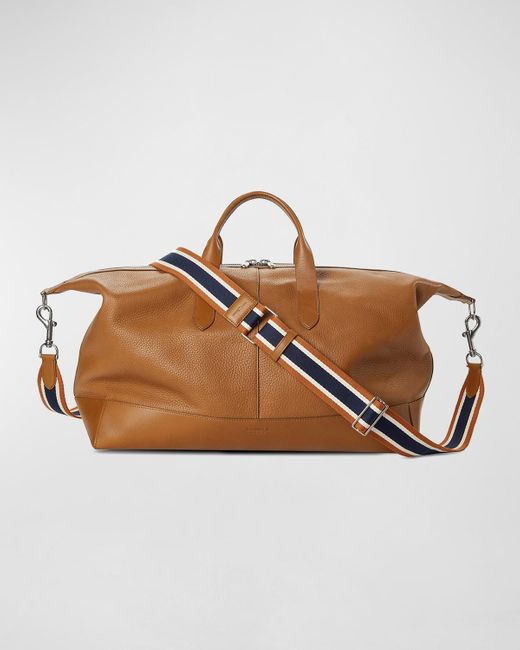 Shinola Brown Canfield Grained Leather Duffel Bag for men