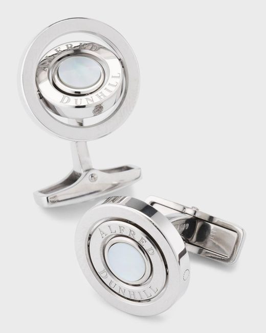 Dunhill Metallic Rotating Mother-of-pearl Gyro Cufflinks for men