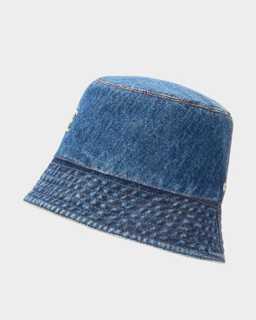 Loewe Blue Logo Denim Bucket Hat