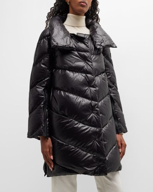 Peuterey Black Journey Quilted Puffer Coat