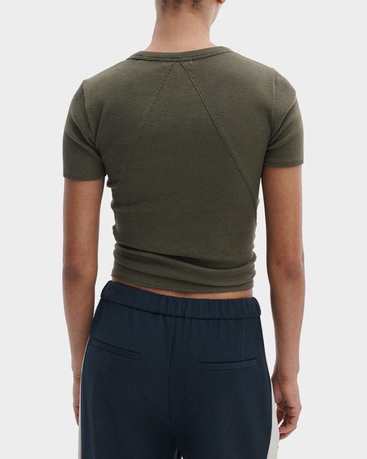 Rag & Bone Green The Essential Ribbed Tee