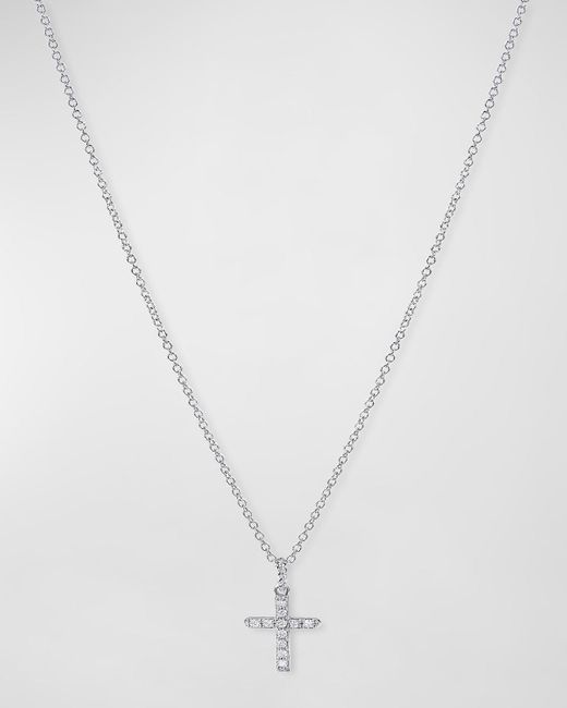 David Yurman Cable Collectibles Cross Necklace With Diamonds In Yellow/white Gold On Chain