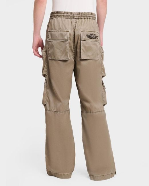 Amiri Natural Logo Drawstring Cargo Pants for men