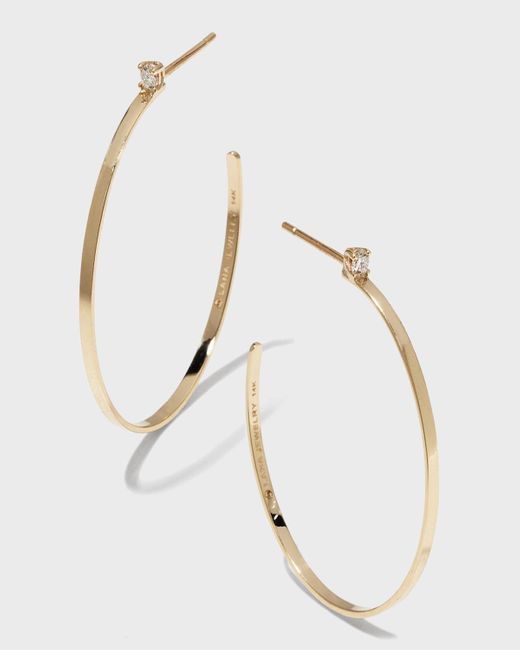 Lana Jewelry Natural 14k Diamond Sunrise Hoop Earrings