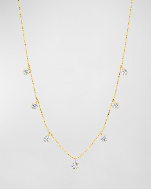 Graziela Gems White 18k Medium Gold Floating Diamond Necklace