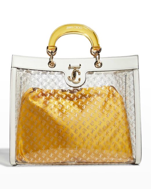 Jimmy Choo Varenne Jc Monogram Tote Bag in Metallic Lyst