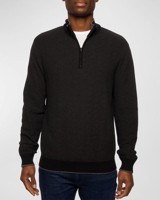 Robert Graham Draco Quarter-zip Knit Sweater in Black for Men | Lyst