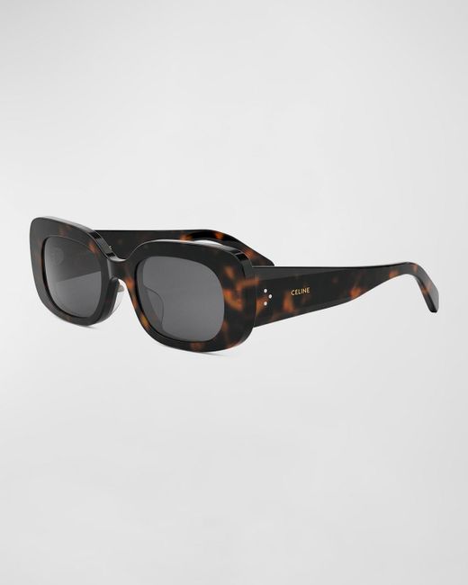 Céline Black Bold 3 Dots Acetate Rectangle Sunglasses