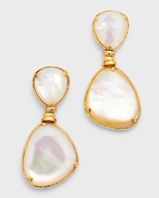 Gas Bijoux Metallic 24k Silia Mother-of-pearl Drop Earrings