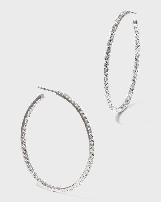 Fantasia by Deserio Natural 18k Gold-plated Sterling Silver Cubic Zirconia Hoop Earrings