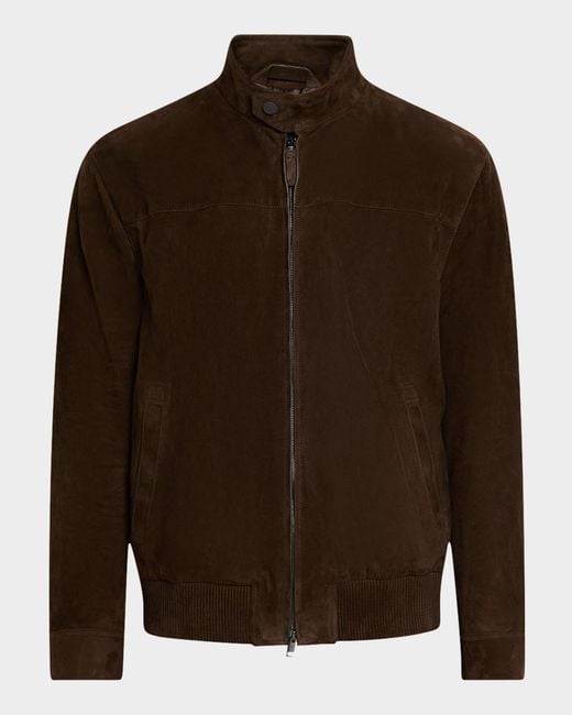 Brioni Brown Apos;S Suede Full-Zip Blouson for men