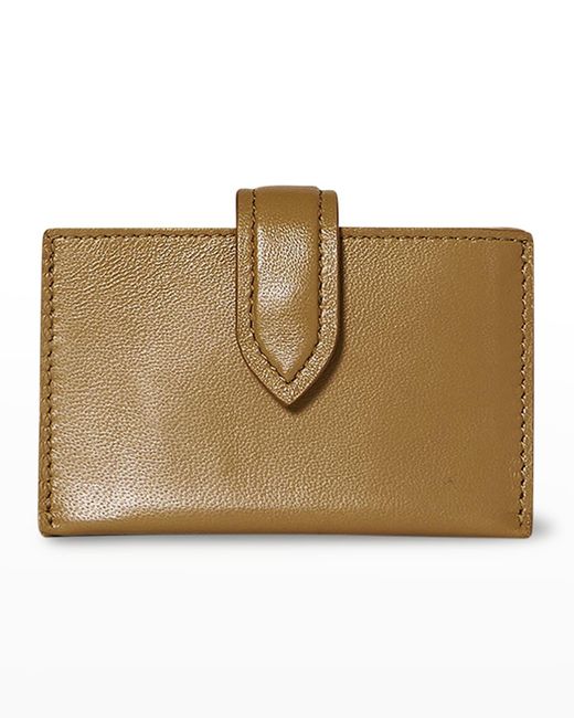 The Row Flap Card Case In Lambskin Leather in Natural Lyst