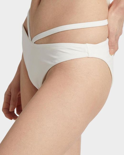 Jonathan Simkhai White Emmalynn Solid Strappy Bikini Bottoms
