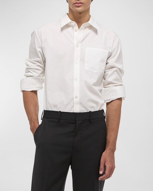 Helmut Lang White Classic Button-Down Soft Cotton Shirt for men