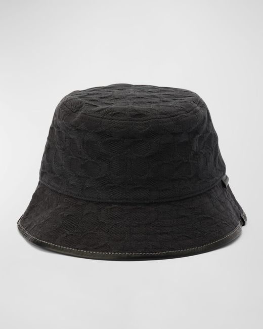 COACH Black Signature C Denim Bucket Hat