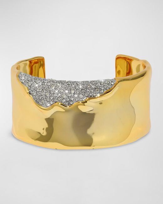 Alexis Metallic Solanales Crystal Wide Cuff Bracelet