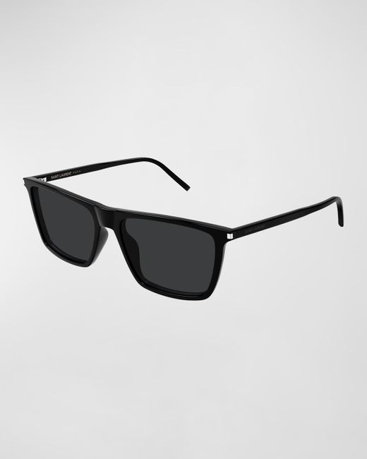 Saint Laurent Black Sl 668 Acetate Rectangle Sunglasses for men