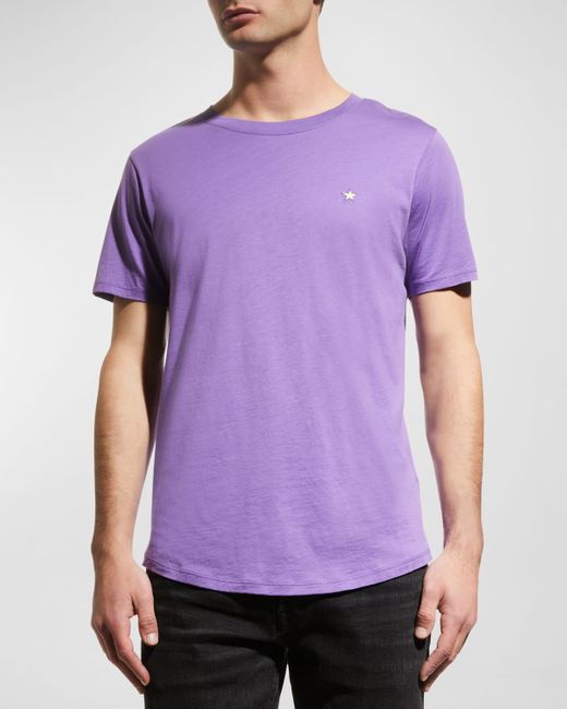 Jared Lang Purple Star Pima Cotton T-Shirt for men