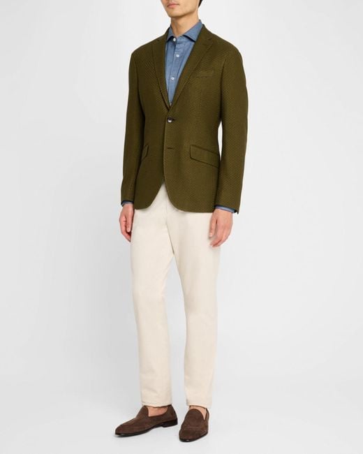 Etro Green Apos;S Basic Textured Blazer for men