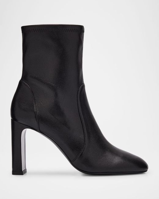 Stuart Weitzman Black Babette Leather Booties