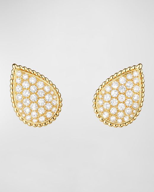 Boucheron Metallic Serpent Boheme Large Motif Diamond Earrings In Yellow Gold