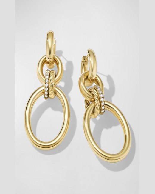 David Yurman Metallic Mercer Earrings With Diamonds In 18k Gold, 50mm