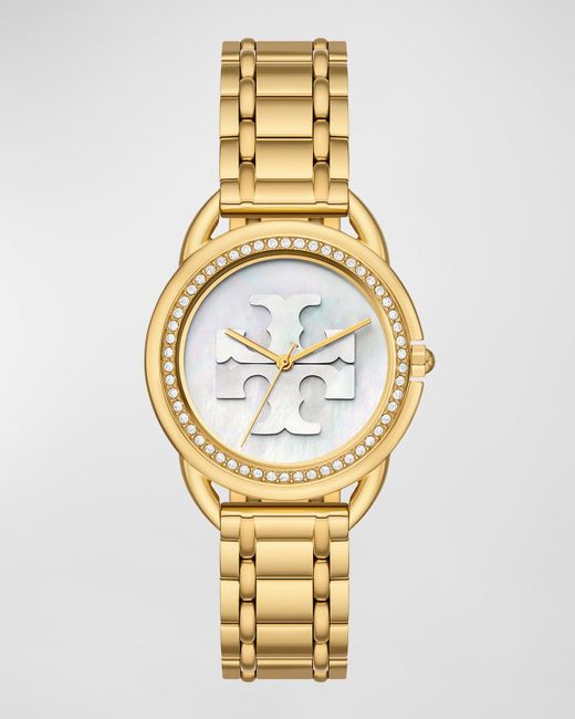 Tory Burch Metallic The Miller-Tone Mother-Of-Pearl Watch