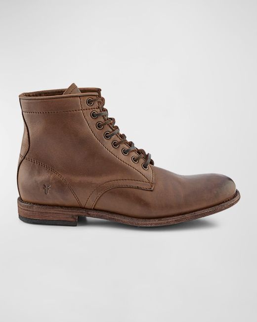 Frye Brown Tyler Leather Lace-up Boots for men