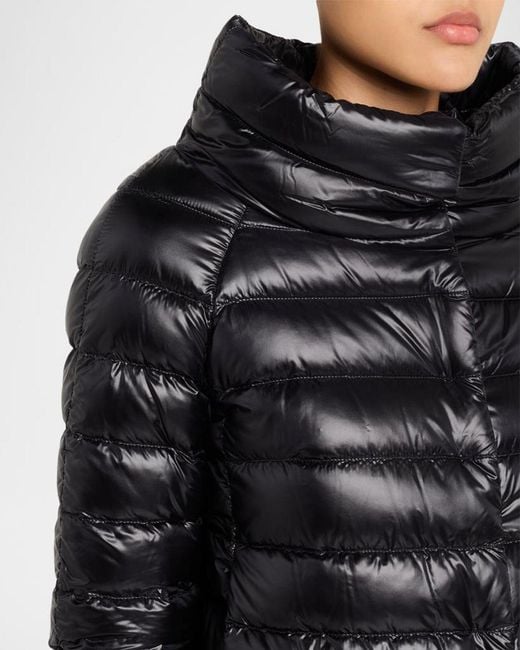 Herno Black Sofia Ultra-Lightweight Down Bolero Jacket